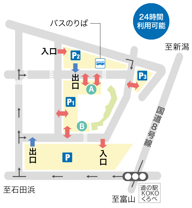 道の駅KOKOくろべ 駐車場案内